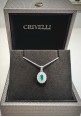 Crivelli white gold necklace with diamonds and emerald CRV22302