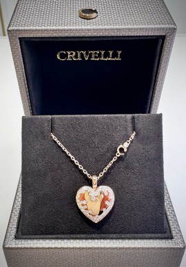 Crivelli Cuore necklace rose gold with diamonds CRV22305 