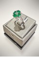 Crivelli white gold ring with diamonds and emerald CRV223026