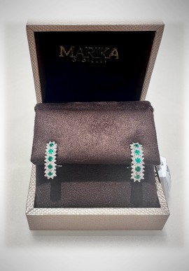 Marika white gold Earrings with diamonds and emeralds 0R8329SRO.1
