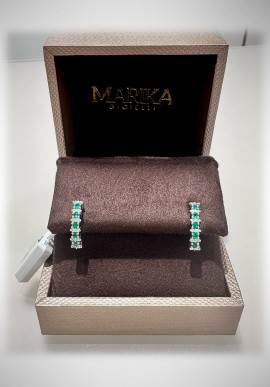 Marika white gold Earrings with diamonds and emeralds ORVER06S SA.5