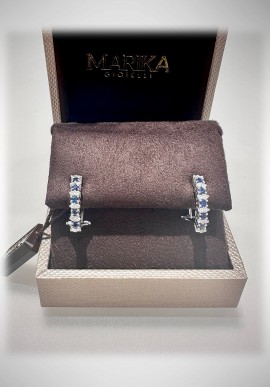 Orecchini Marika in oro bianco con diamanti e zaffiri ORVER454Z O.1