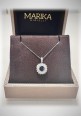 Marika white gold Necklace with diamonds and sapphire CD8O34 AR.4