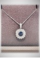 Marika white gold Necklace with diamonds and sapphire CD8O34 AR.4