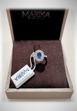 Marika white gold Ring with diamonds and sapphire AN9125.AZSA.1