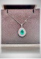 Marika white gold Necklace with diamonds and emerald CD9137S SA.1