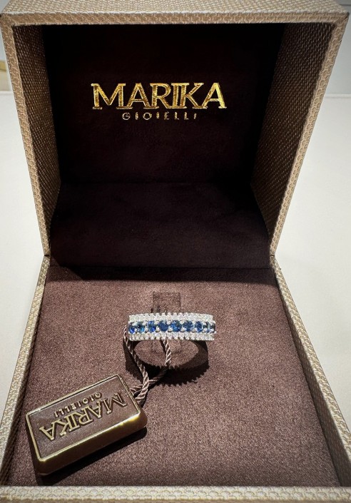 Marika gold ring with diamonds and sapphires AN914ZZ.FR.1