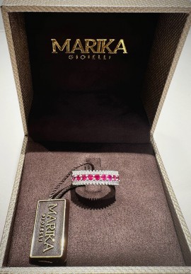 Marika gold ring with diamonds and rubies AN9142R.FR.1