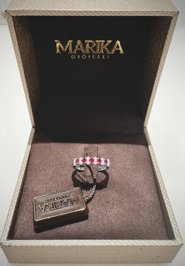 Anello Marika in oro con diamanti e rubini ANVER06RAR.8