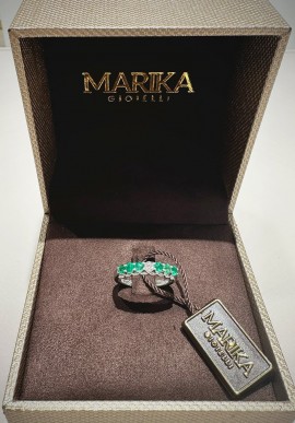 Marika gold ring with diamonds and emeralds ANVER8402S.SA.1
