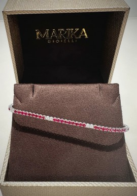 Marika gold Tennis bracelet with diamonds and rubies BR90GRIF5R.RO.6