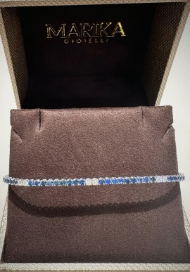 Marika gold "Tennis" bracelet with diamonds and sapphires BR90GRIF6ZSA.5