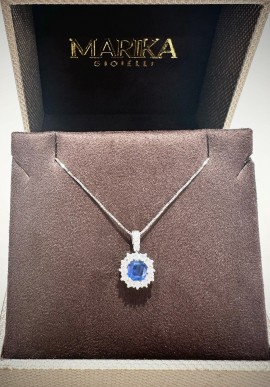 Marika gold necklace with diamonds and sapphire CD8033Z.AR.2