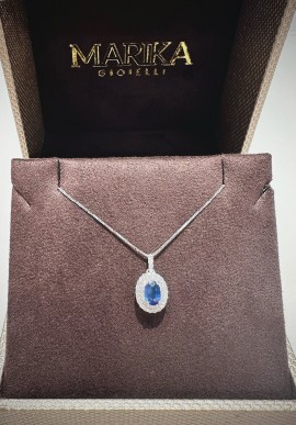 Marika gold necklace with diamonds and sapphire CD9103Z.B.2