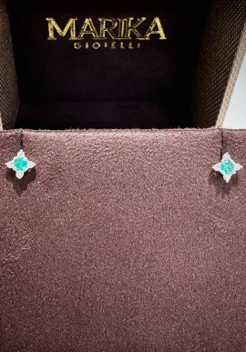 Marika gold earrings with diamonds and emeralds OR06131.2SB.1