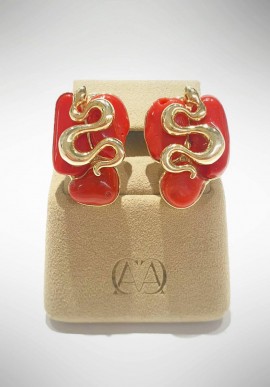 Soara silver earrings with coral SOA2326