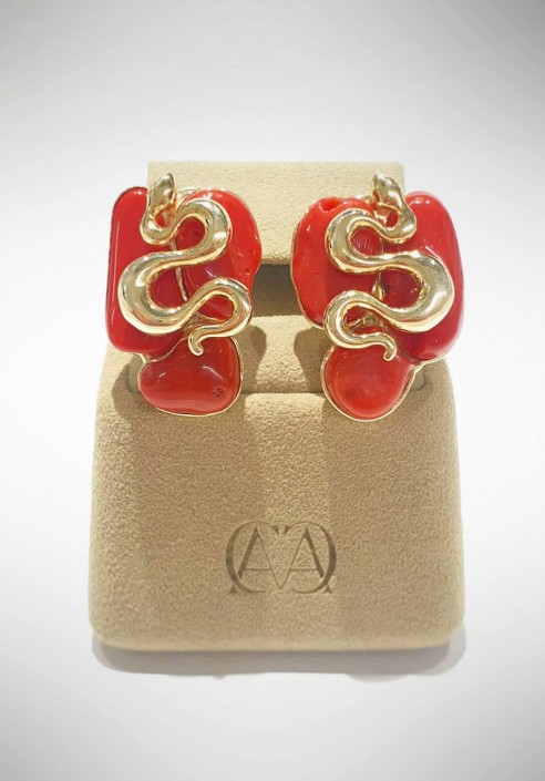 Soara silver earrings with coral SOA2326