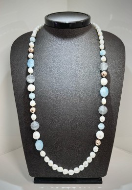 Collana Soara in argento con berillo e perle SOA2313