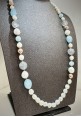 Soara silver necklace with beryl and pearls SOA2313
