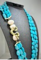Soara silver necklace with natural turquoise SOA2305