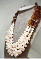 Soara silver necklace with amber and pink coral SOA2303