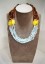 Soara silver necklace with amber and aquamarine SOA2301