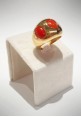 Soara silver band ring with coral SOA2336