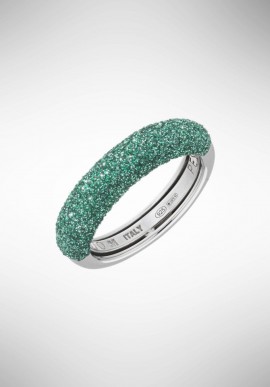 Pesavento Polvere dei Sogni green and silver ring WPSCA059.M 