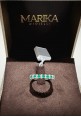 Marika white gold veretta ring with diamonds and emeralds ANVER0602SAR.2