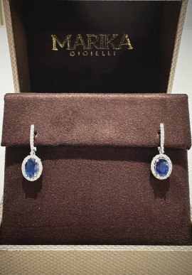 Marika white gold earrings with diamonds and sapphires OR8918Z B.3