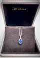 Crivelli white gold necklace with sapphire and diamonds pendant CRV2400