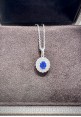 Crivelli white gold necklace with sapphire and diamonds pendant CRV2402