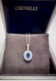 Crivelli white gold necklace with sapphire and diamonds pendant CRV2403