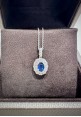 Crivelli white gold necklace with sapphire and diamonds pendant CRV2403