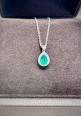 Crivelli white gold necklace with emerald and diamonds pendant CRV2404