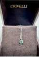 Crivelli white gold necklace with emerald and diamonds pendant CRV2405