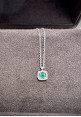 Crivelli white gold necklace with emerald and diamonds pendant CRV2405
