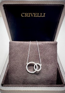 Crivelli white gold necklace with diamonds CRV2407