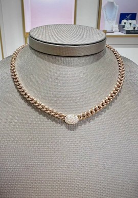 Crivelli rose gold necklace with diamonds CRV2409