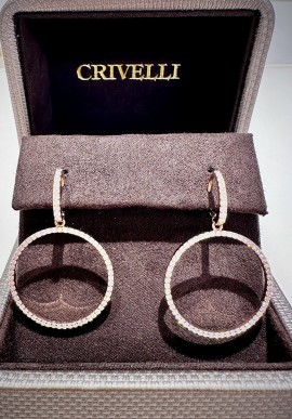 Crivelli rose gold earrings with brilliant cut diamonds CRV2430