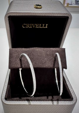 Crivelli white gold hoop earrings with brilliant cut diamonds CRV2431