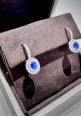 Crivelli white gold earrings with brilliant cut diamonds and sapphires CRV2433