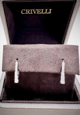Crivelli white gold trilogy earrings with brilliant cut diamonds CRV2434