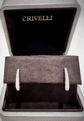Crivelli white gold hoop earrings with brilliant cut diamonds CRV2438
