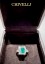 Crivelli white gold ring with brilliant cut diamonds and emerald CRV2418