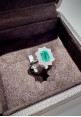 Crivelli white gold ring with brilliant cut diamonds and emerald CRV2419