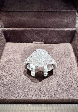 Crivelli white gold ring with pavé brilliant cut diamonds CRV2420