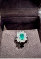 Crivelli white gold ring with brilliant cut diamonds and emerald CRV2419