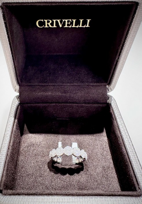 Crivelli white gold veretta ring with brilliant cut diamonds CRV2423