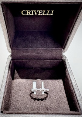 Crivelli rose gold veretta ring with brilliant cut diamonds CRV2427